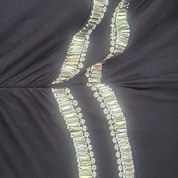 Cache Black Long Sleeve Stretchy Sheath Dress with Beaded Details XSmall - Picture 7 of 8